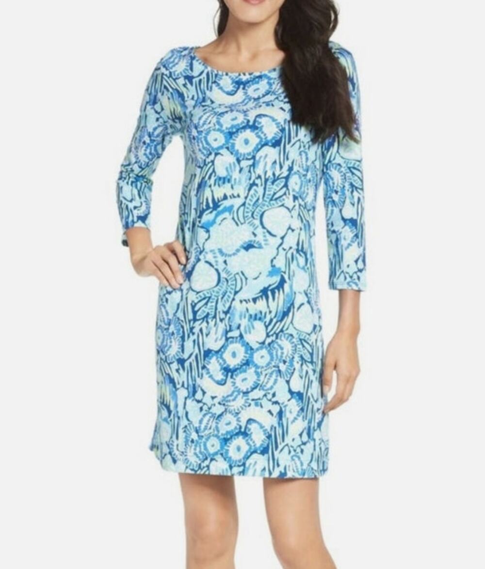 Lilly Pulitzer Marlowe Shift Dress Womens Small Blue Indigo Sunset Cotton